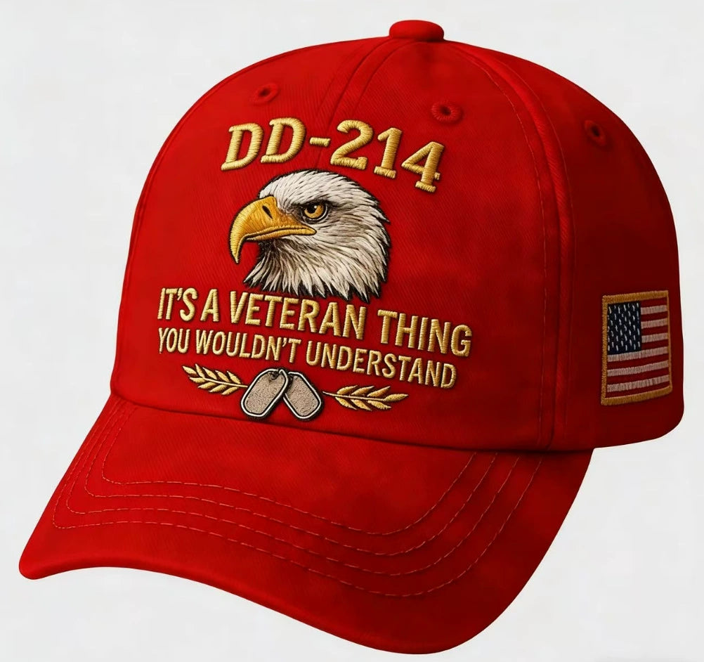 DD-214 Veteran 3D Embroidered Cap - “IT'S A VETERAN THING YOU WOULDN'T UNDERSTAND”🎁