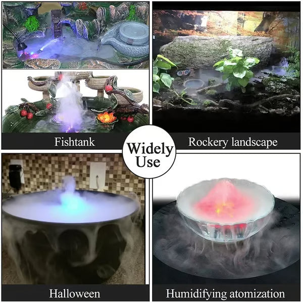 🥳2026 HOT SALE🥳💞50K+ SOLD! 🎃✨ 50% OFF! 12-LED Ultrasonic Mist Maker Fogger – Creates cool mist & colourful lights for Halloween décor, humidifiers & fountains. Quiet operation – just plug & play! 👻💧