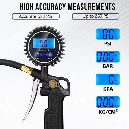 ⏰🔥Limited-Time 49% Off🔥Digital Tire Inflator Gauge 3-In-1 Inflate Deflate Pressure Tester High Accuracy Backlit LCD Air Compressor Tool For All Vehicles