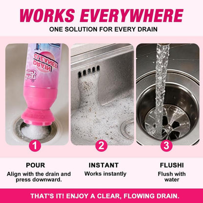 Household Safe Foam Mousse Drain Cleaner - Clog Remover, Deodorizer for Kitchen Drains and Sinks
