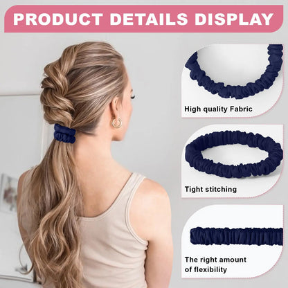 6Pcs Silk Hair Ties Small Silk Scrunchies for Women Girls Thin Skinny Hair Sleep Scrunchies No Damage