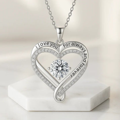 To My Wife" Forever & Always Heart Necklace