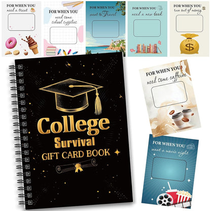 🎓📚Libro de tarjetas de regalo de supervivencia universitaria 🎁Sorpresas en cada página📚Tapa dura y línea de durabilidad