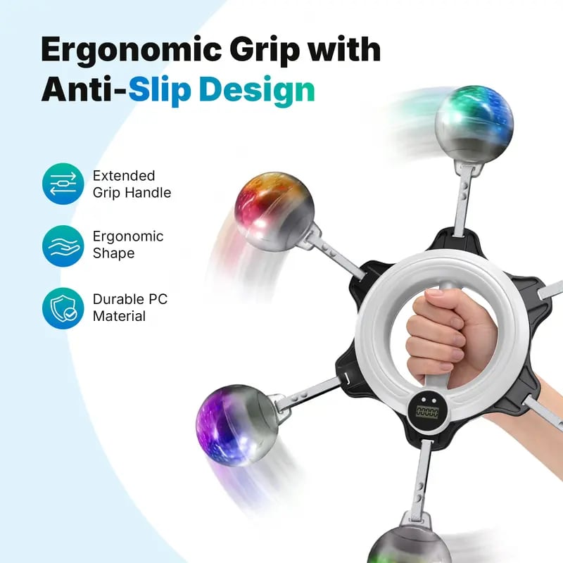 360° Rotating Wrist & Forearm Strength Trainer – Grip & Arm Exerciser