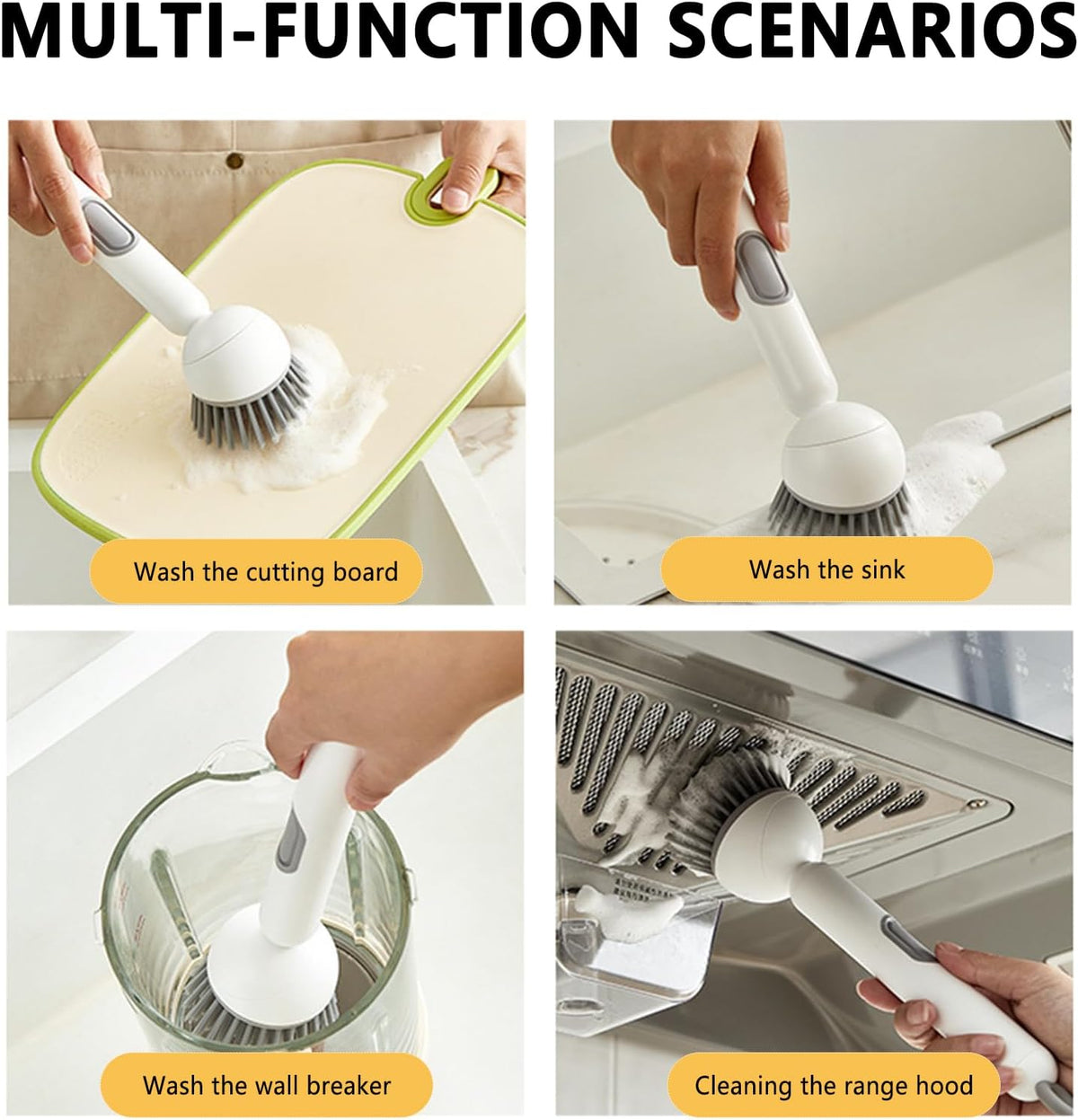 🖌️Long-handled rotating kitchen brush with soap dispenser🫧