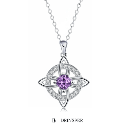 Mystical Birthstone Witches Knot Necklace – Natural Crystal🔮💞Protect Your Loved Ones