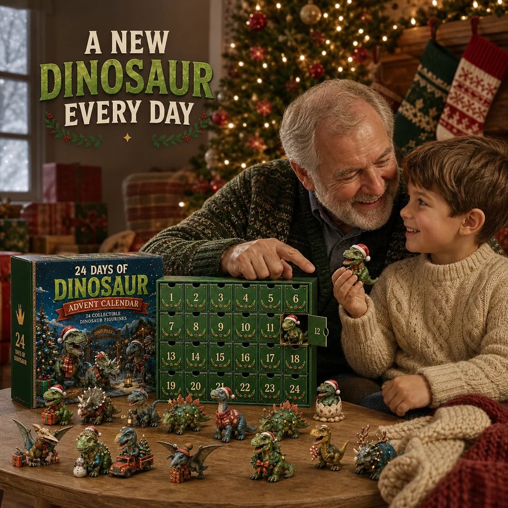 🦖24 Days of Dinosaur Christmas Advent Calendar – 24 Collectible Dino Figurines & Holiday Surprises