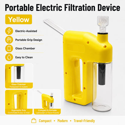 ✨ Portable Handheld Electric Filtration Device | Compact Glass Chamber Design with Electric-Assisted Operation & 6 Color Options