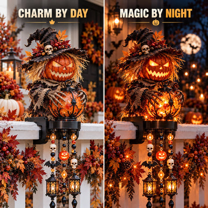 🔥HOT SALE🔥🎃 Halloween Character Glow Cascade Railing Lights – Pumpkin, Witch, Ghost & Black Cat