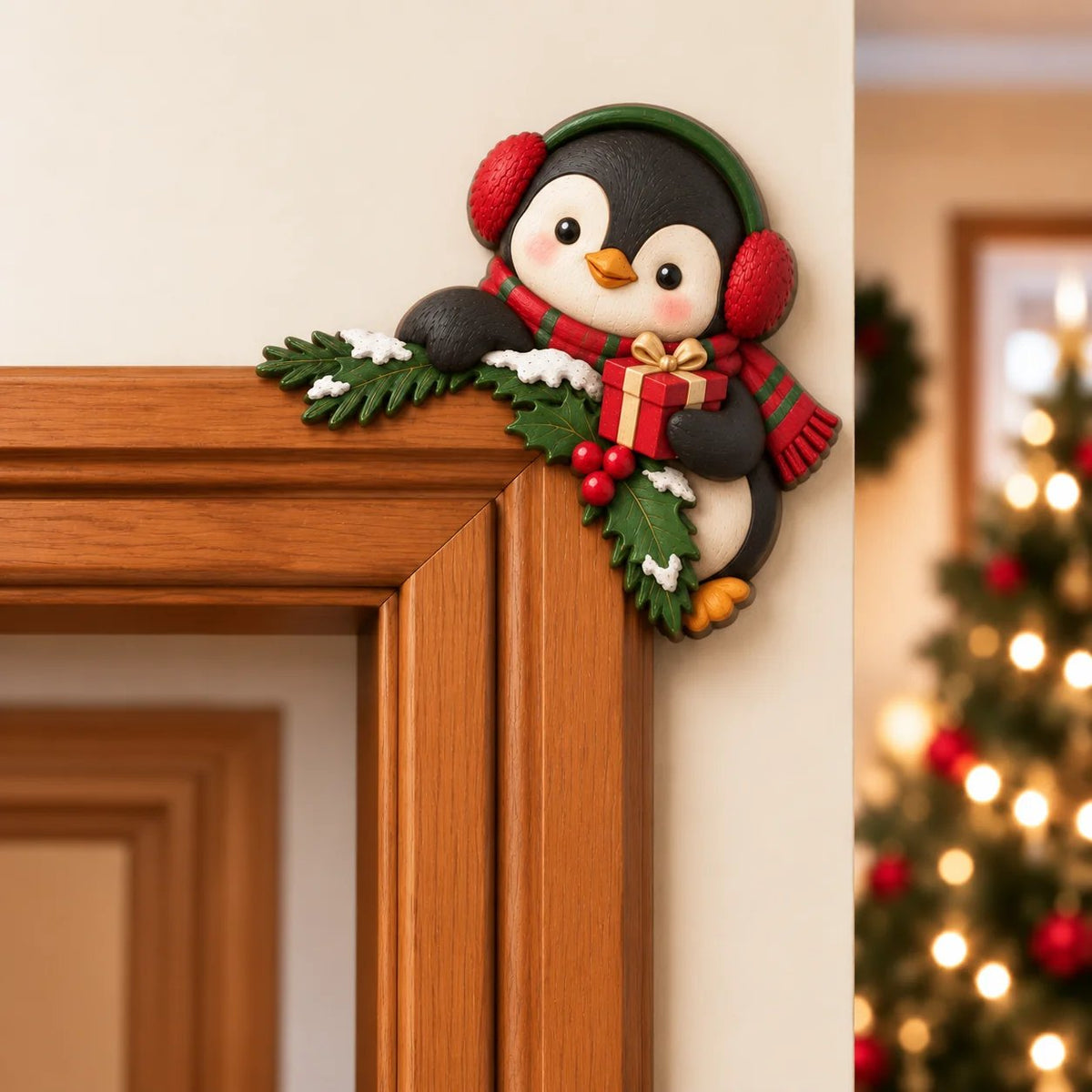 🎅 Christmas Peekaboo Door Frame Corner Decor
