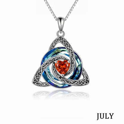 Birthstone Celtic Knot Necklace for Women