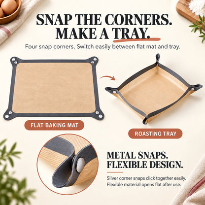 🍪 2-in-1 Foldable Silicone Baking Tray