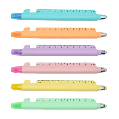 5-in-1 Multifunction Ruler Stylus Pen – 0.5mm Writing & Marker Tool