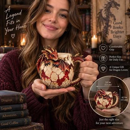🐉🥚Dragon Egg Fantasy Sculpted Mug | 14oz Resin Coffee Cup for Dragon Lovers