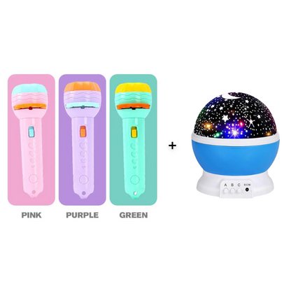 🥳2026 HOT SALE🥳💞50K+ SOLD!🧸🔦 50% OFF! Children‘s Projection Torch – 80 patterns, optical play. Soft light protects eyes. Perfect for bedtime stories & curious minds. 🌙💤