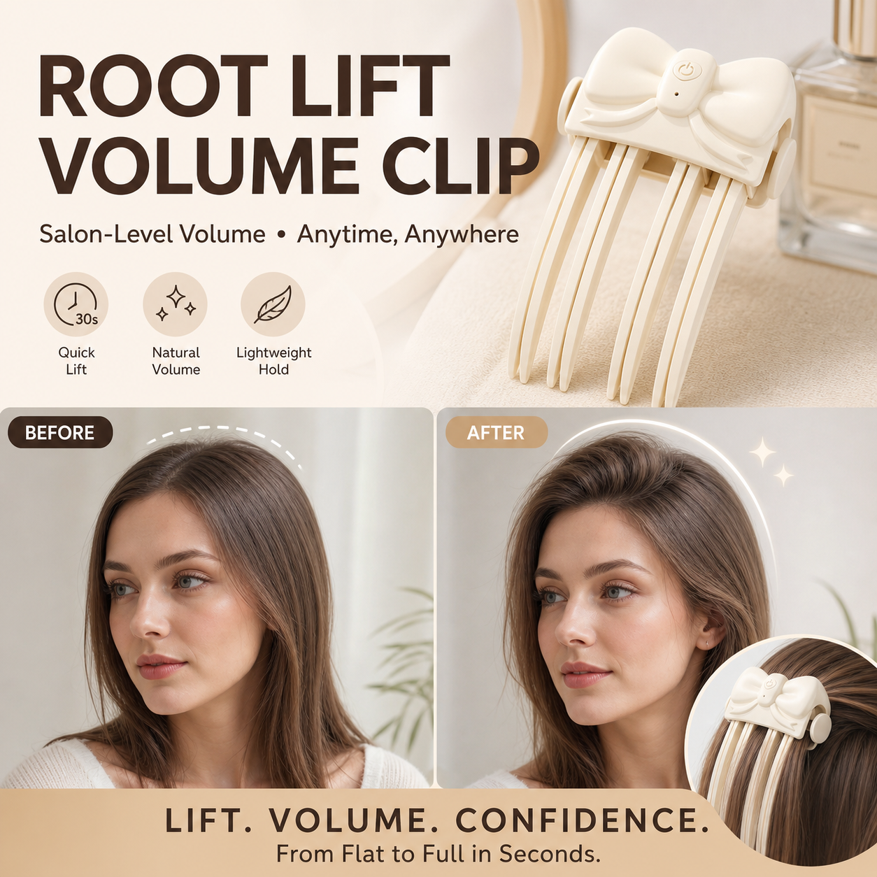 ✨ 2026 Sale — Over 18,000 Sold! 💎📢📢 50% OFF !! ⏰💨 Wireless Heated Root Lift Clip – Salon Volume, Zero Effort ✨