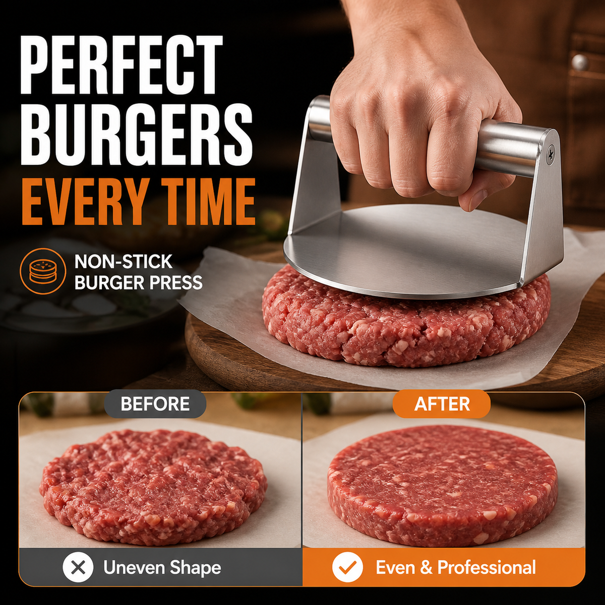 🥳HOT SALE🥳💞50K+ SOLD! Burger Press! Non-stick, easy clean & ergonomic. Perfect patties – grab yours! ✅