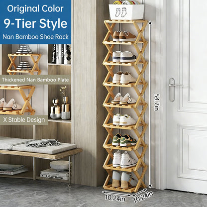 The 9-Tier No-Assembly Bamboo Rack !✨👟