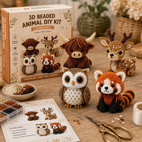 🔥🧵✨ Kit DIY de Animales con Cuentas 3D Pequeños (Producto sin terminar)
