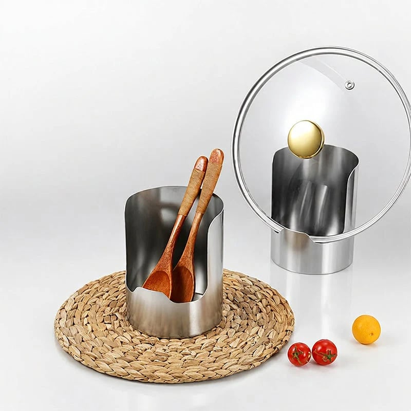 🥳2026 HOT SALE🥳💞50K+ SOLD!🍳🧑‍🍳 ! Multi-Functional Kitchen Utensil Holder – Holds pot lids, spatulas & cutting boards. Thickened stainless steel, space‐saving. 🛡️✨