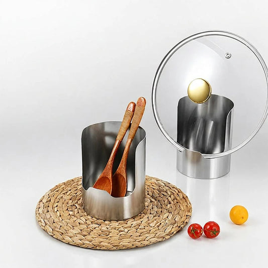 🥳2026 HOT SALE🥳💞50K+ SOLD!🍳🧑‍🍳 ! Multi-Functional Kitchen Utensil Holder – Holds pot lids, spatulas & cutting boards. Thickened stainless steel, space‐saving. 🛡️✨