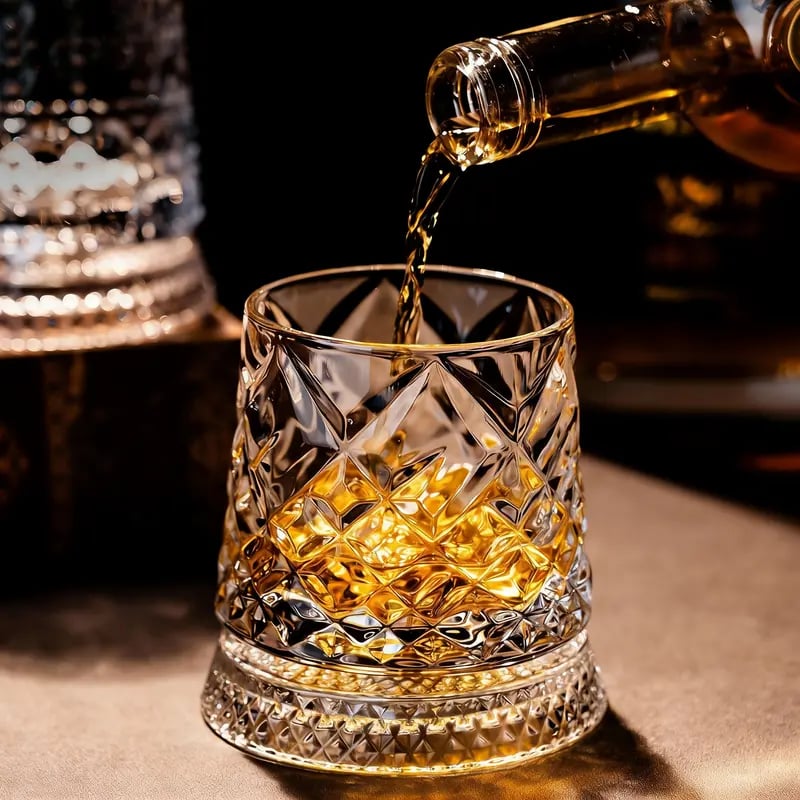 Luxury 360° Spinning Crystal Glass, elegant European-style bar supplies and gifts.