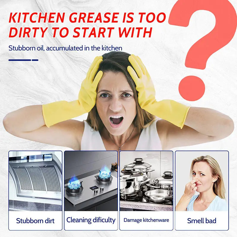 Kitchen Spray Cleaner & Degreaser - Antibacterial Lemon Scented Quick Grease Removal