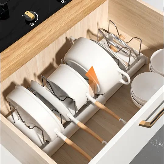 Organizador de tapas de olla para gabinete y encimera
