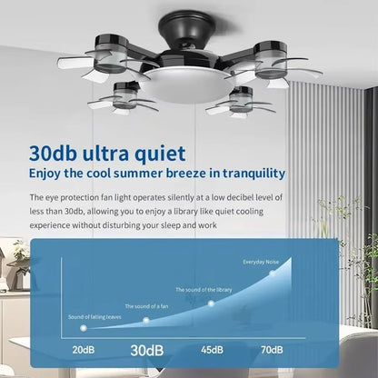 Luz de ventilador de techo LED 2 en 1 con control remoto
