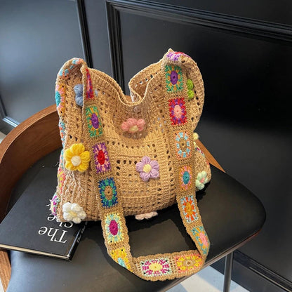 📢⏰Women’s Crochet Ethnic Shoulder Bag