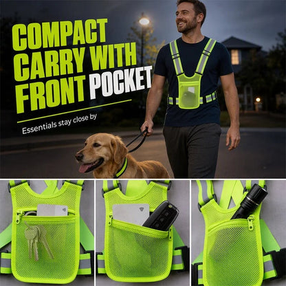 🔥High Visibility Reflective Vest Adjustable Safety Running Gear with Pocket