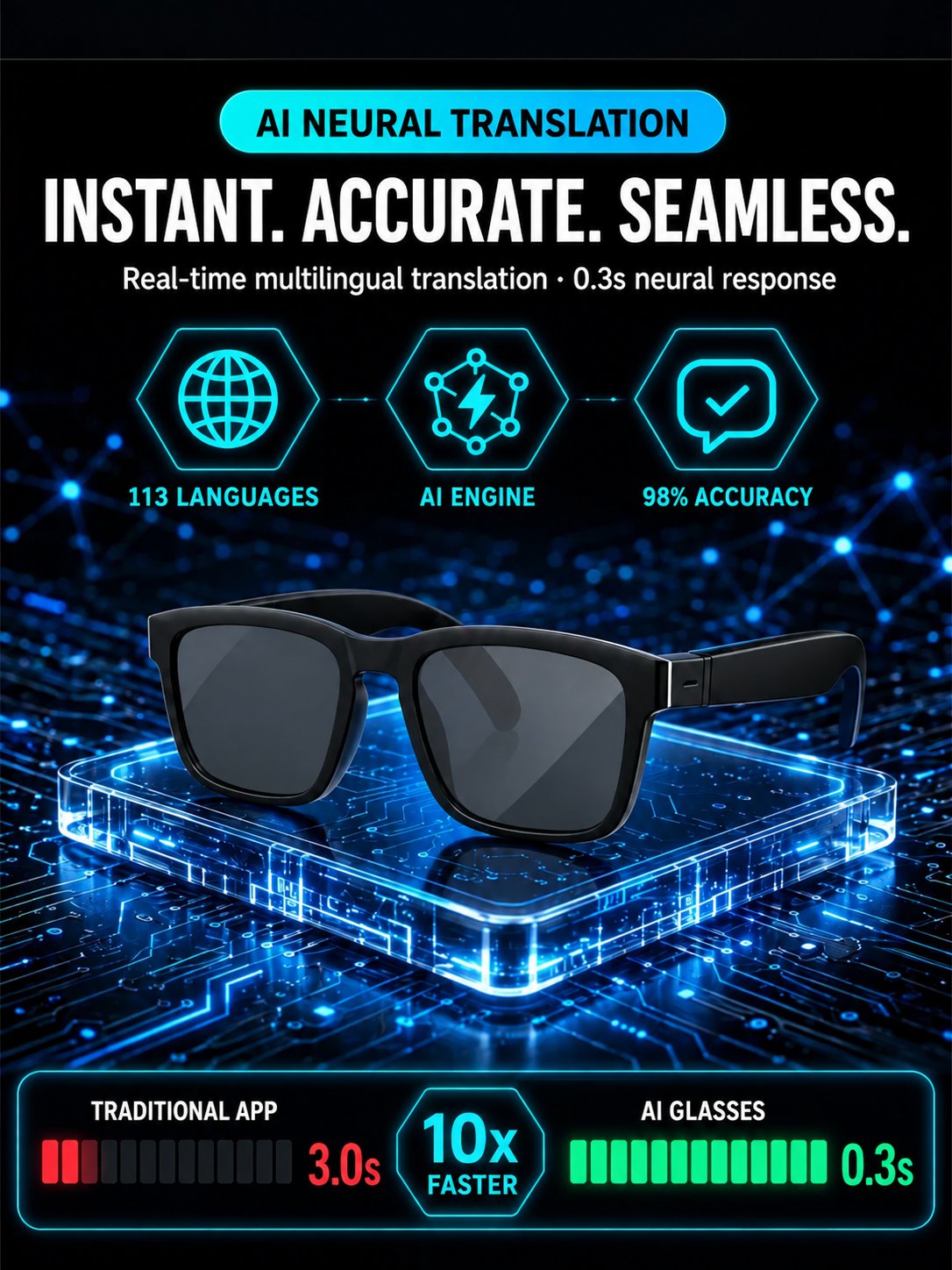 AI Smart Bluetooth Glasses