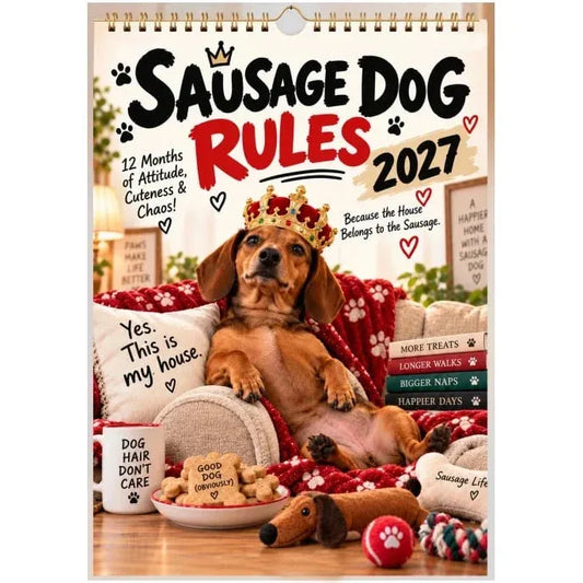 2027 Funny Dachshund Wall Calendar – 🐶Sarcastic Sausage Dog Calendar, A4 Monthly Dog Lover Gift