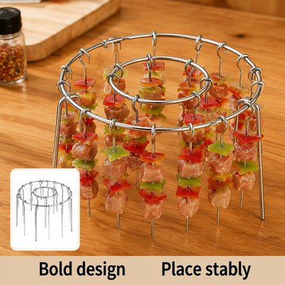 Rejilla para brochetas de freidora de aire con 24 brochetas verticales de acero inoxidable