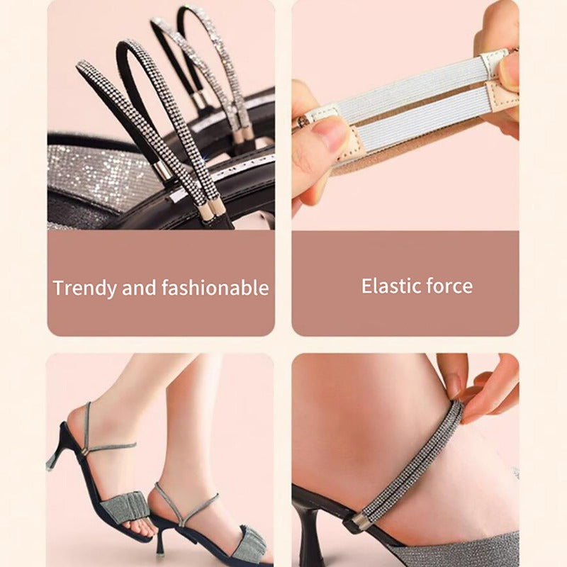 Anti-Slip Rhinestone Heel Straps