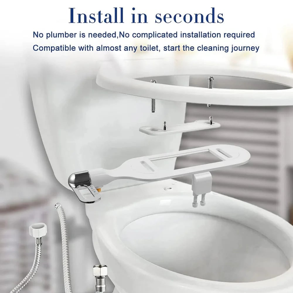 🚿 Non-Electric Dual Nozzle Bidet Toilet Washer – Hygienic Self-Cleaning, Easy Installation & Water Pressure Control ✨