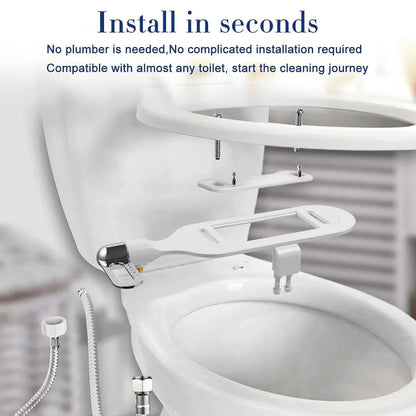 🚿 Non-Electric Dual Nozzle Bidet Toilet Washer – Hygienic Self-Cleaning, Easy Installation & Water Pressure Control ✨
