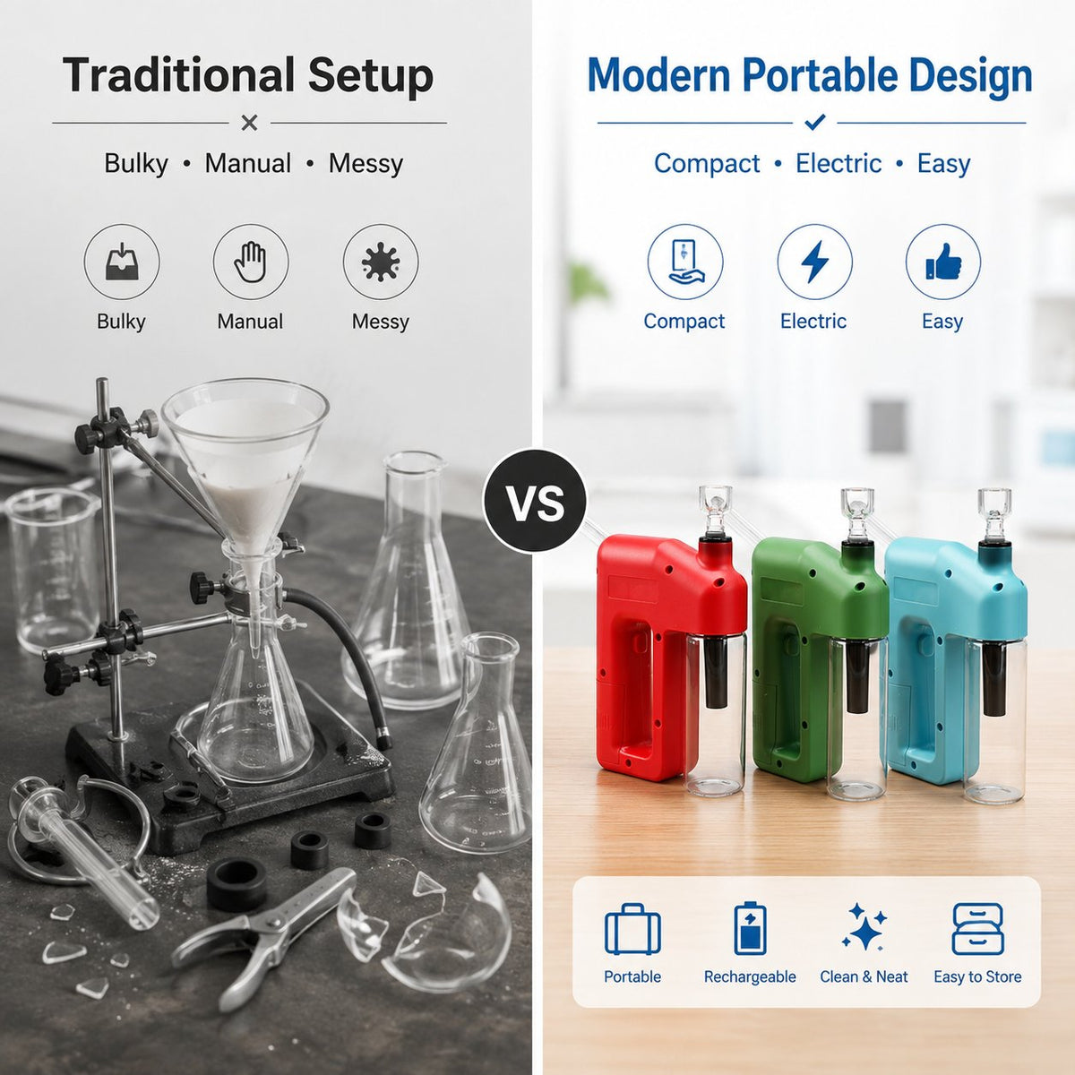 ✨ Portable Handheld Electric Filtration Device | Compact Glass Chamber Design with Electric-Assisted Operation & 6 Color Options