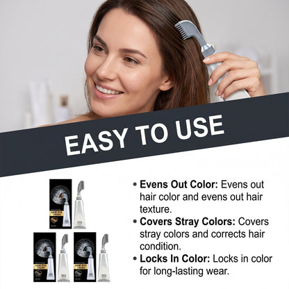 ✨Built‑in Comb Hair Dye Cream🪮Portable At‑Home Hair Color For Even Shiny Hair Touch‑Up