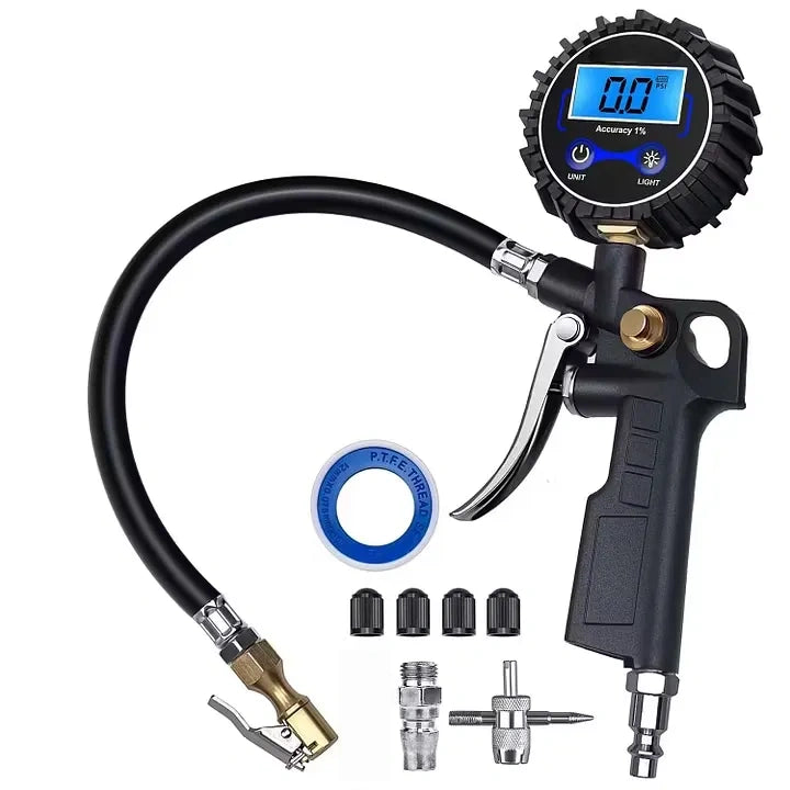 ⏰🔥Limited-Time 49% Off🔥Digital Tire Inflator Gauge 3-In-1 Inflate Deflate Pressure Tester High Accuracy Backlit LCD Air Compressor Tool For All Vehicles