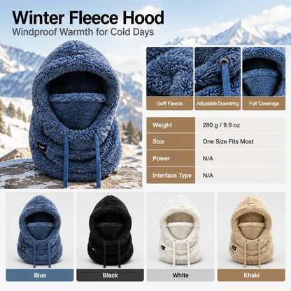 2026 Women's Fleece Hooded Winter Cycling Mask and Hat for Cold Weather