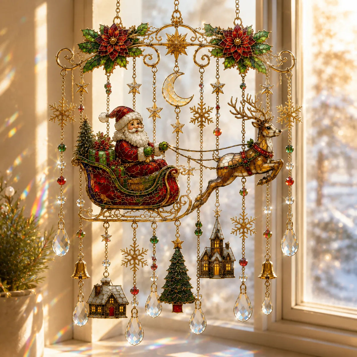 49% OFF – 🎄Handmade Christmas Stained Drops & Ready-to-Hang Holiday Decor ✨