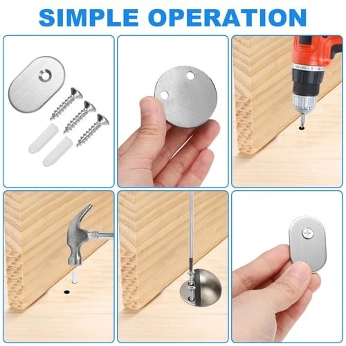 HOT SALE🔥  Hidden Stainless Steel Rubber Dual-use Door Stopper Door Holders