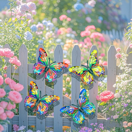 🔥2026 HOT SALE 49% OFF🦋4Pcs Butterfly Metal Wall Decor,Outdoor Hanging Wall Art Sculptures Decoration