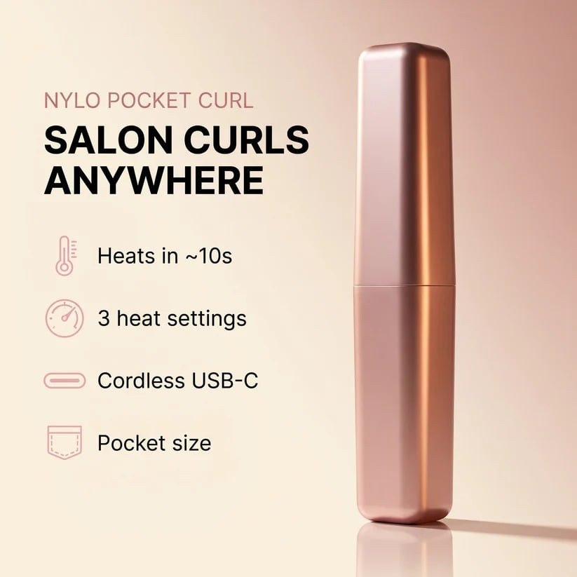 Cordless Ceramic Hair Curler – Fits in Any Bag