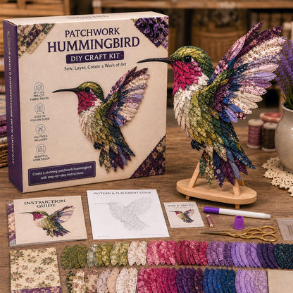 ✨ 3D Patchwork Bird DIY Craft Kit – Create a Layered Fabric Bird Worth Displaying 🐦💕Beginner Friendly