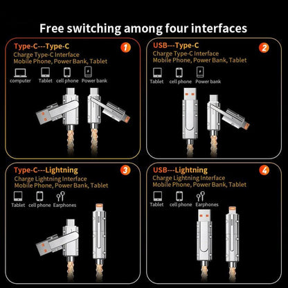 🎁Four-in-One  Colorful lights Data Cable