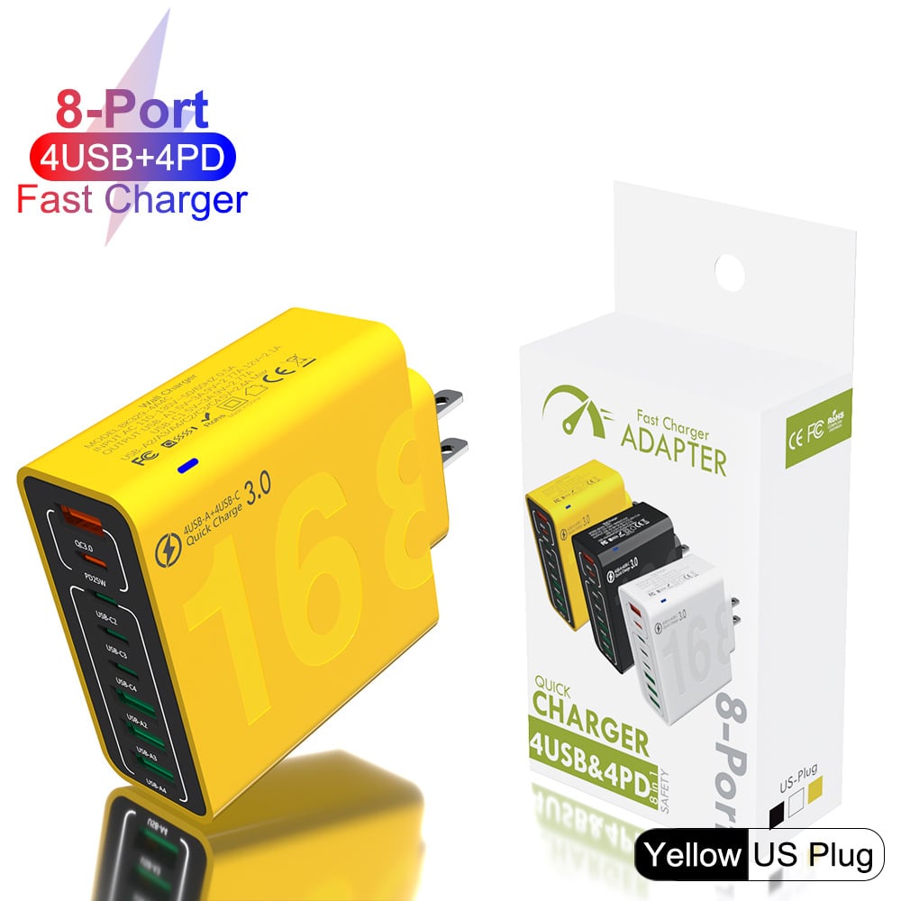 🎁8-Port Smart USB-C & USB-A Fast Charging Hub for Phones & Tablets