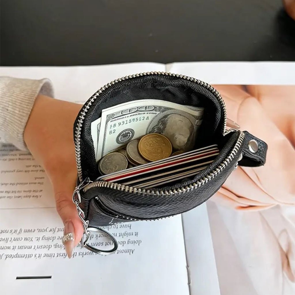 🌟 Square Leather Mini Card Wallet & Coin Purse