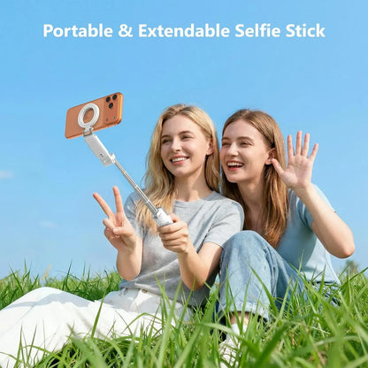 📸  Z3 Magnetic Selfie Stick Tripod – Zoomable Mini Palm Grip with Focus Adjustment Dial, 360° Rotation Stand, Bluetooth Remote & Universal MagSafe Phone Mount for Travel & Vlogging